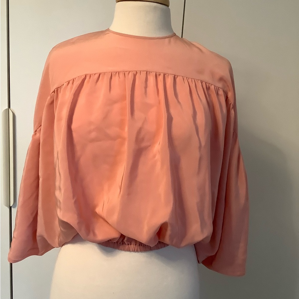 Red Valentino Cropped PINK Blouse Top Sz Large